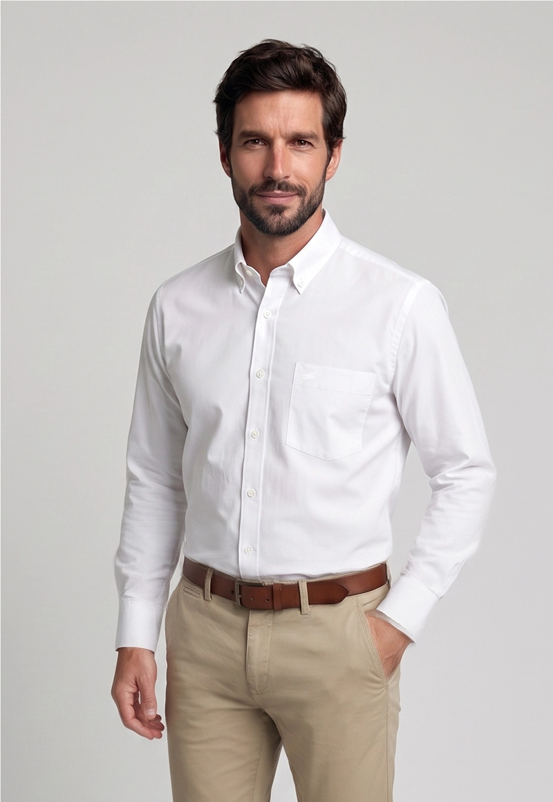 CAMISA OXFORD SMART CASUAL WHITE - 1