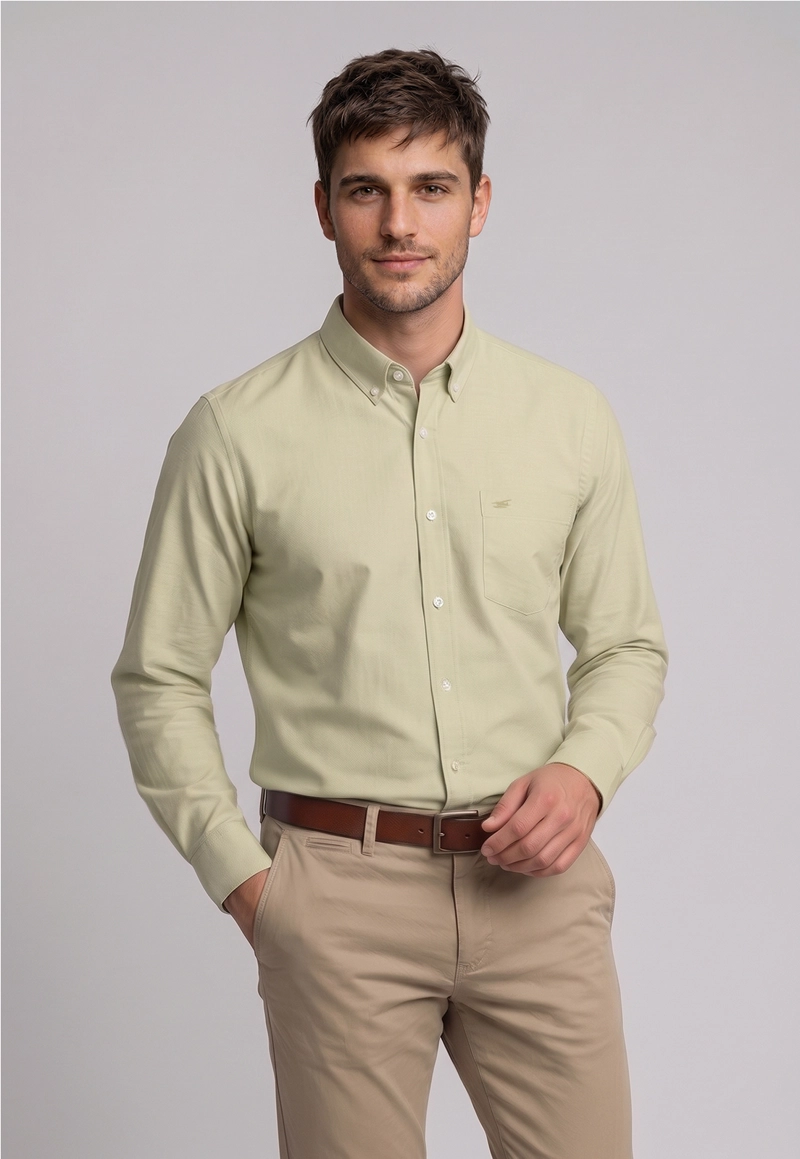 CAMISA OXFORD SMART CASUAL KHAKI - 1