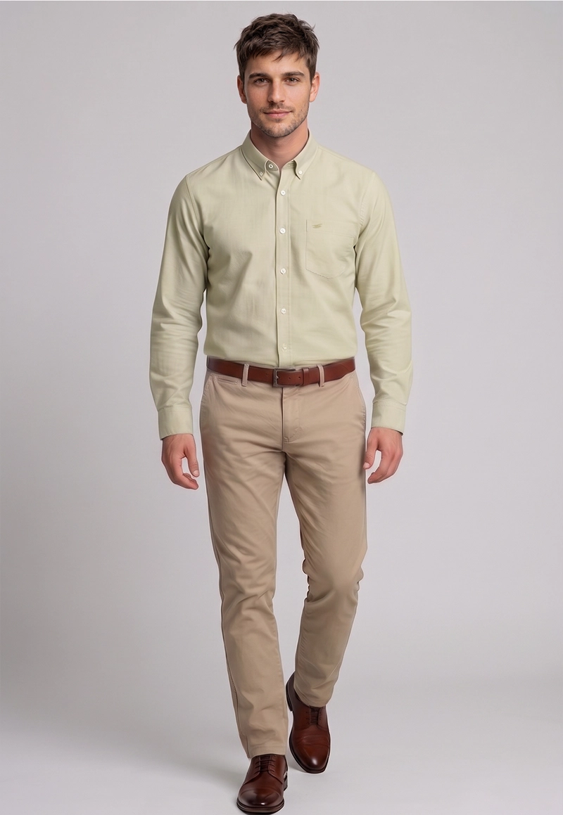 CAMISA OXFORD SMART CASUAL KHAKI - 2