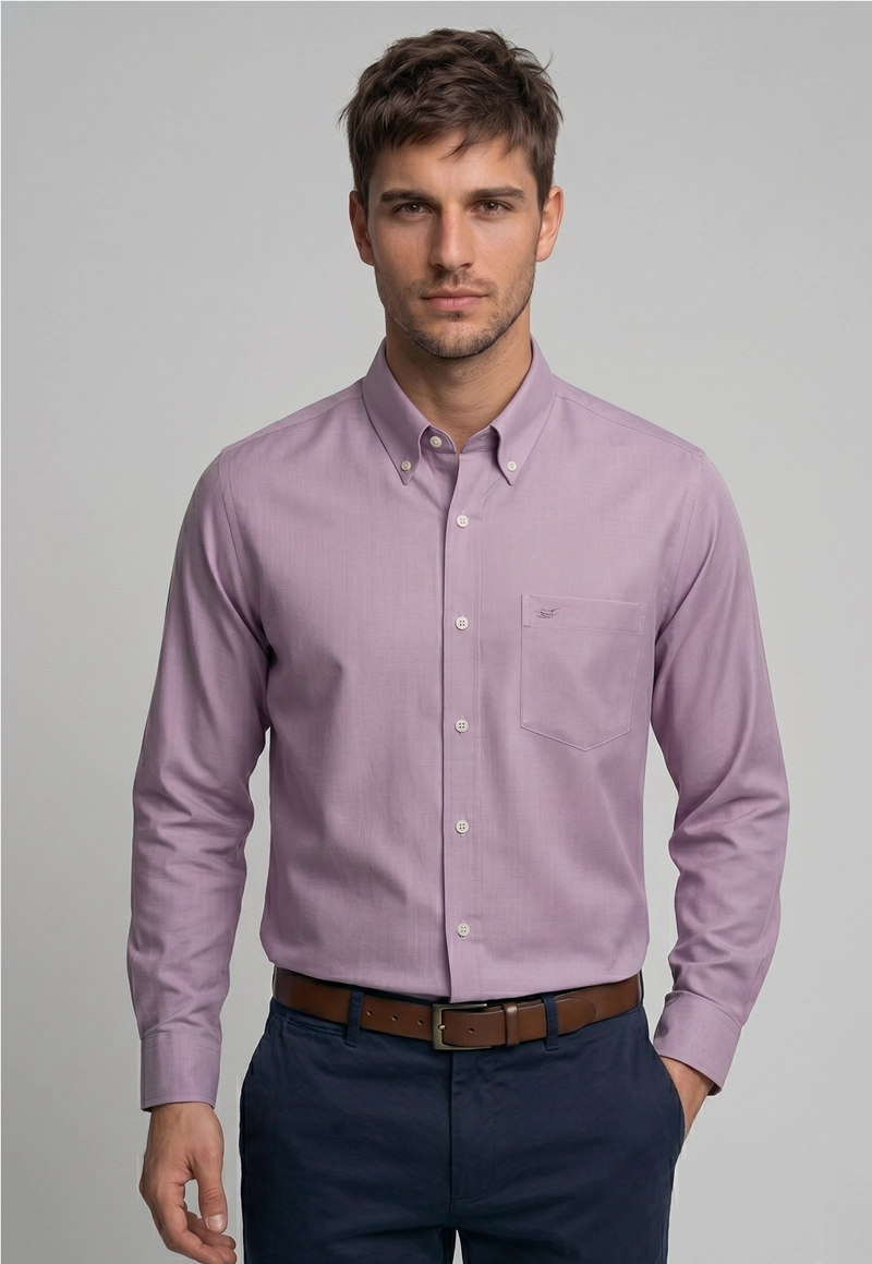 CAMISA OXFORD SMART CASUAL PINK - 1