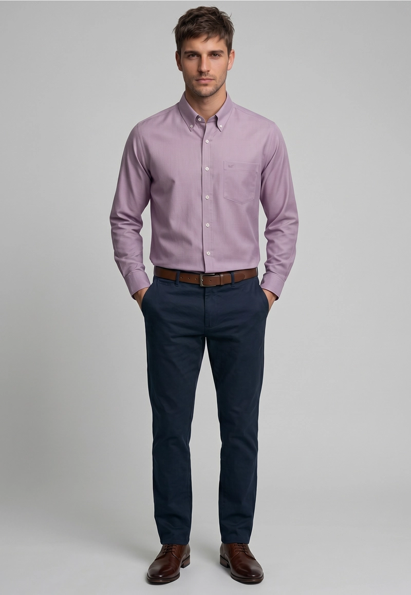 CAMISA OXFORD SMART CASUAL PINK - 2