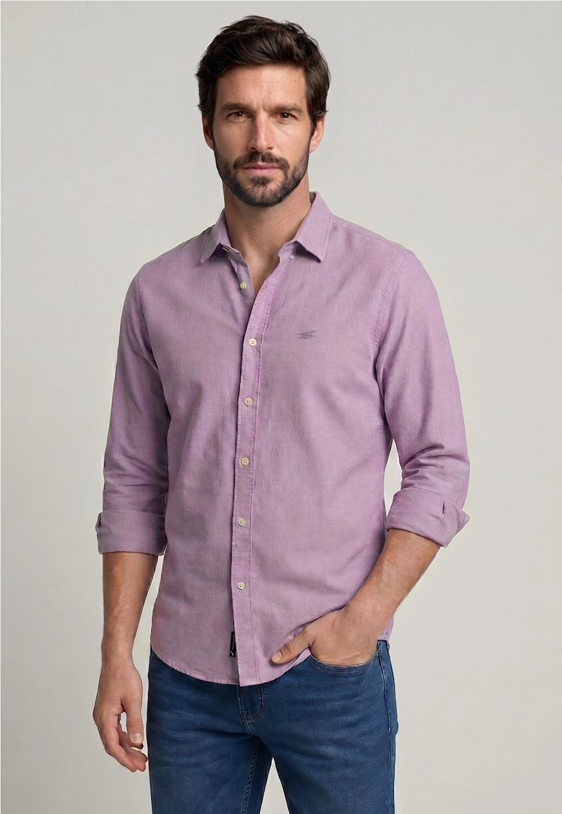 CAMISA REGULAR SPORT VIOLET OXFORD - 1
