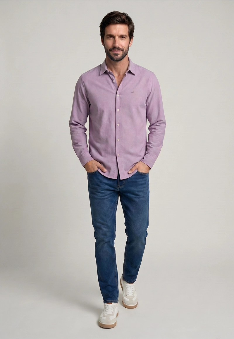 CAMISA REGULAR SPORT VIOLET OXFORD - 2