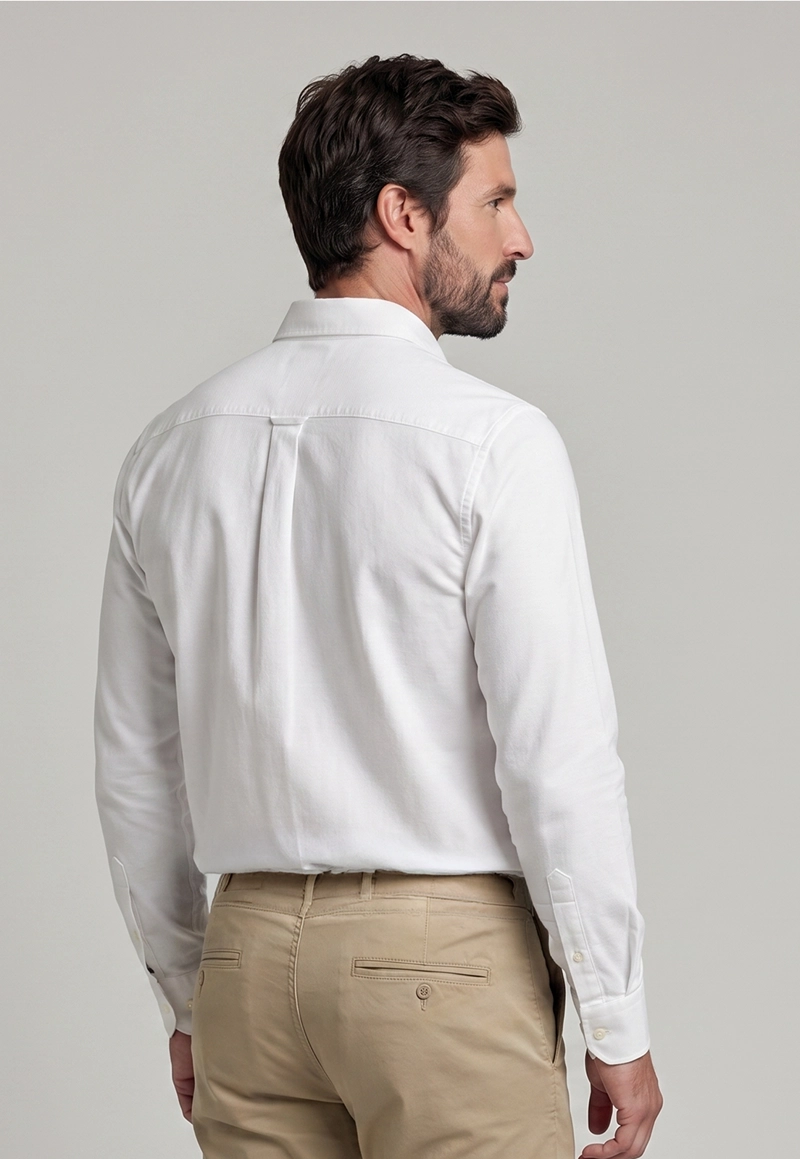 CAMISA REGULAR SPORT WHITE OXFORD - 3