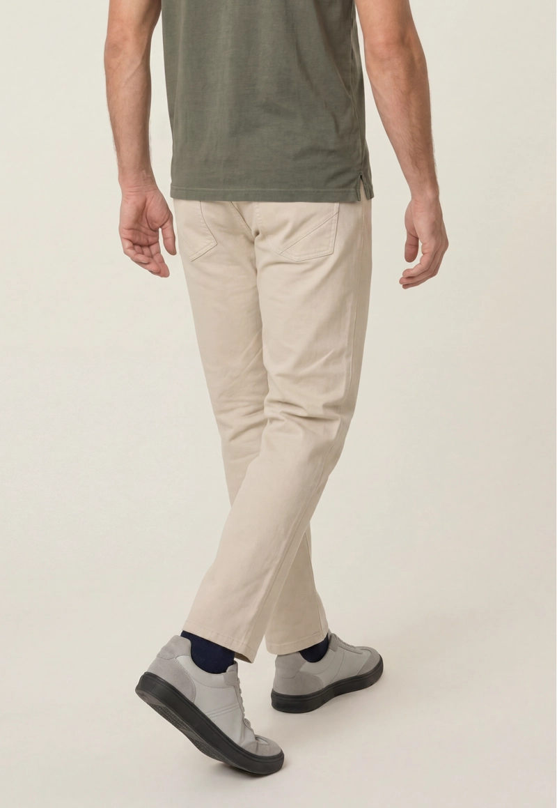 PANTALON FIVE POCKET REGULAR OYSTER - 3