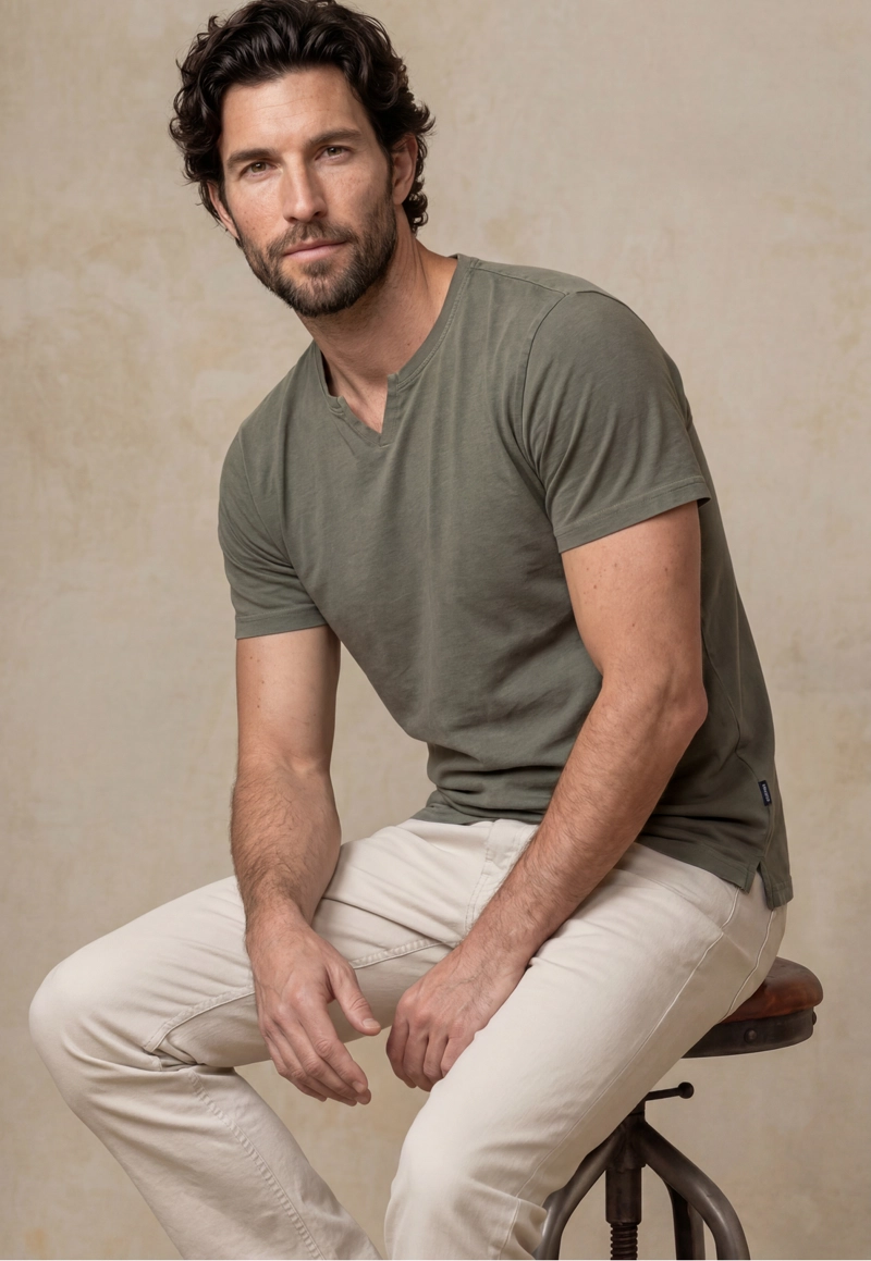 PANTALON FIVE POCKET REGULAR OYSTER - 5