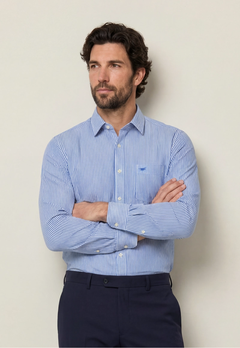 CAMISA DUBLIN STRIPES SKY - 1