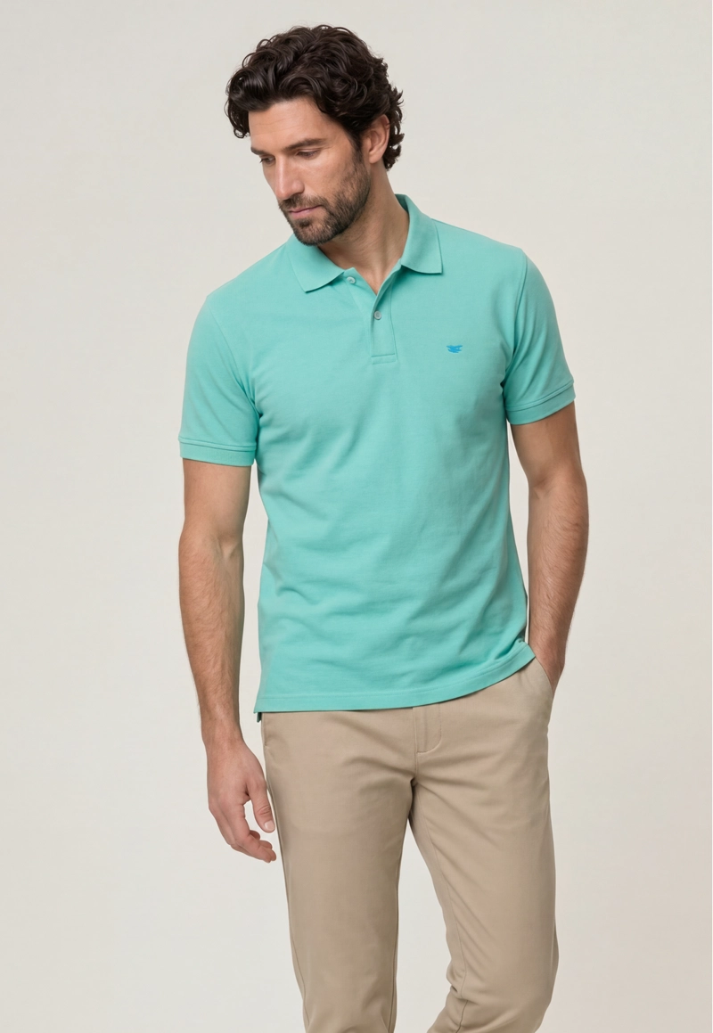 POLO PIQUE  AQUA - 1