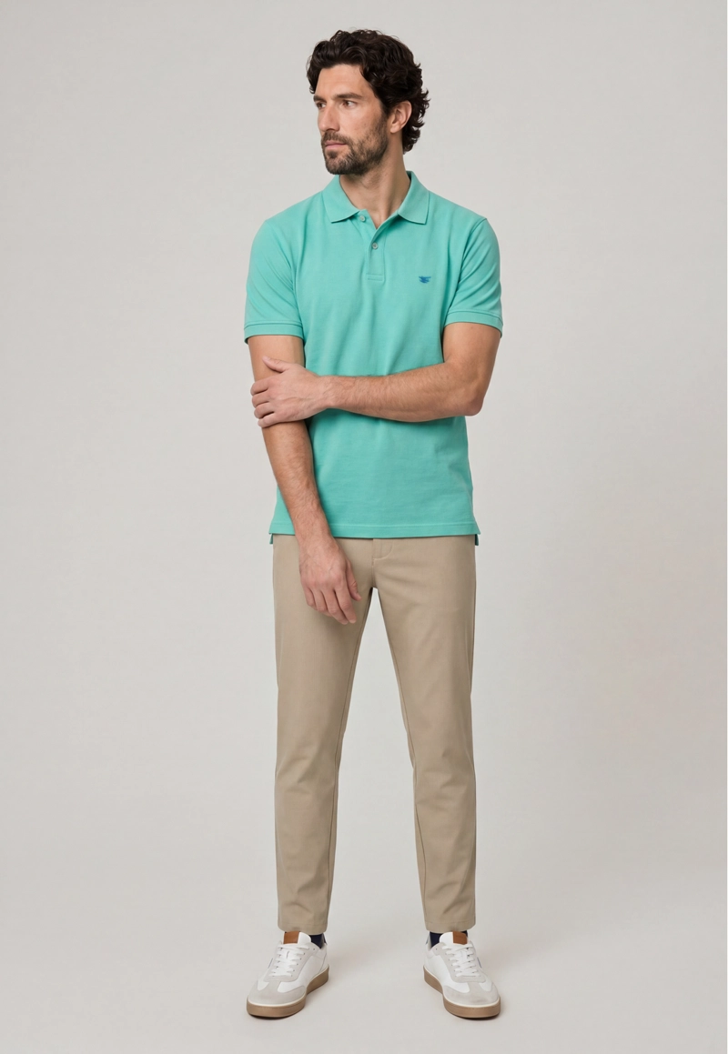 POLO PIQUE  AQUA - 2