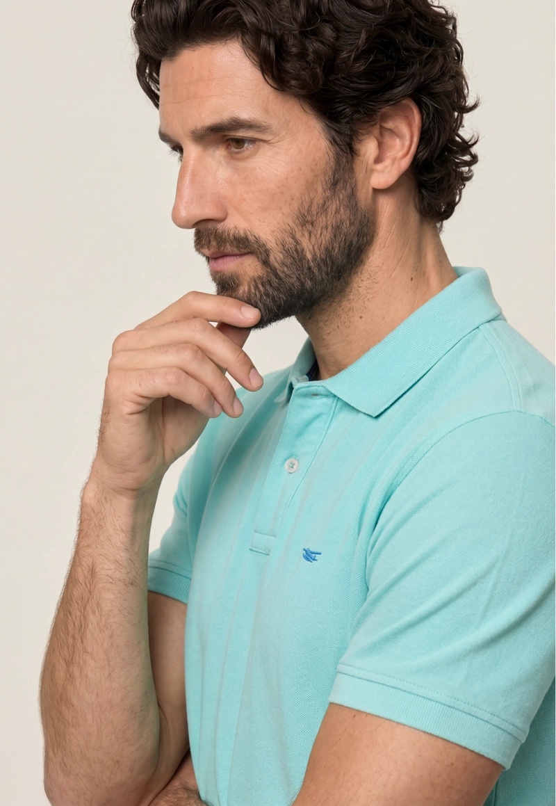 POLO PIQUE  AQUA - 4