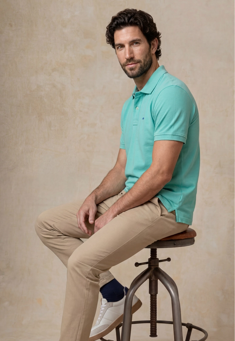 POLO PIQUE  AQUA - 5