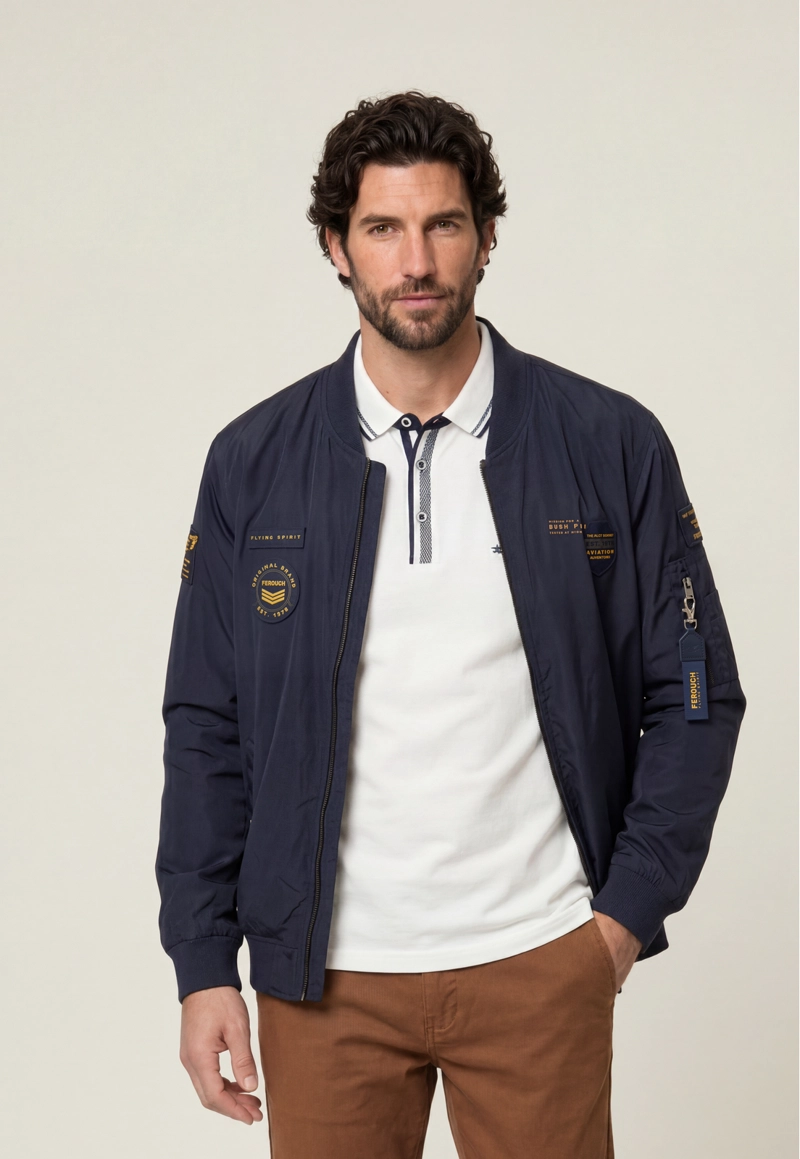 CHAQUETA PILOT BOMBER REGULAR NAVY - 1