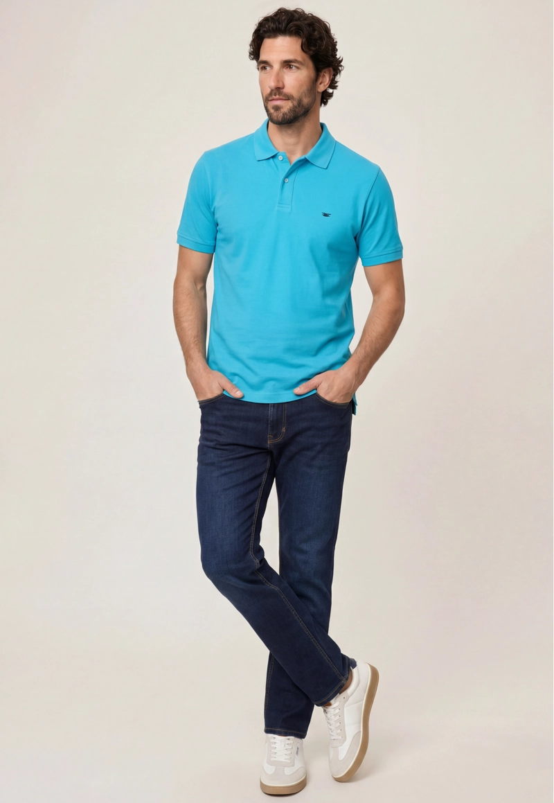 POLO PIQUE  LT TURQUOISE - 2