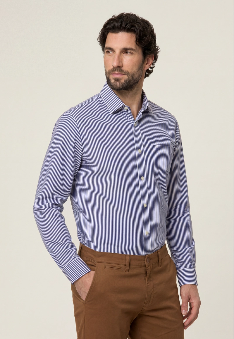 CAMISA DUBLIN STRIPES NAVY - 1