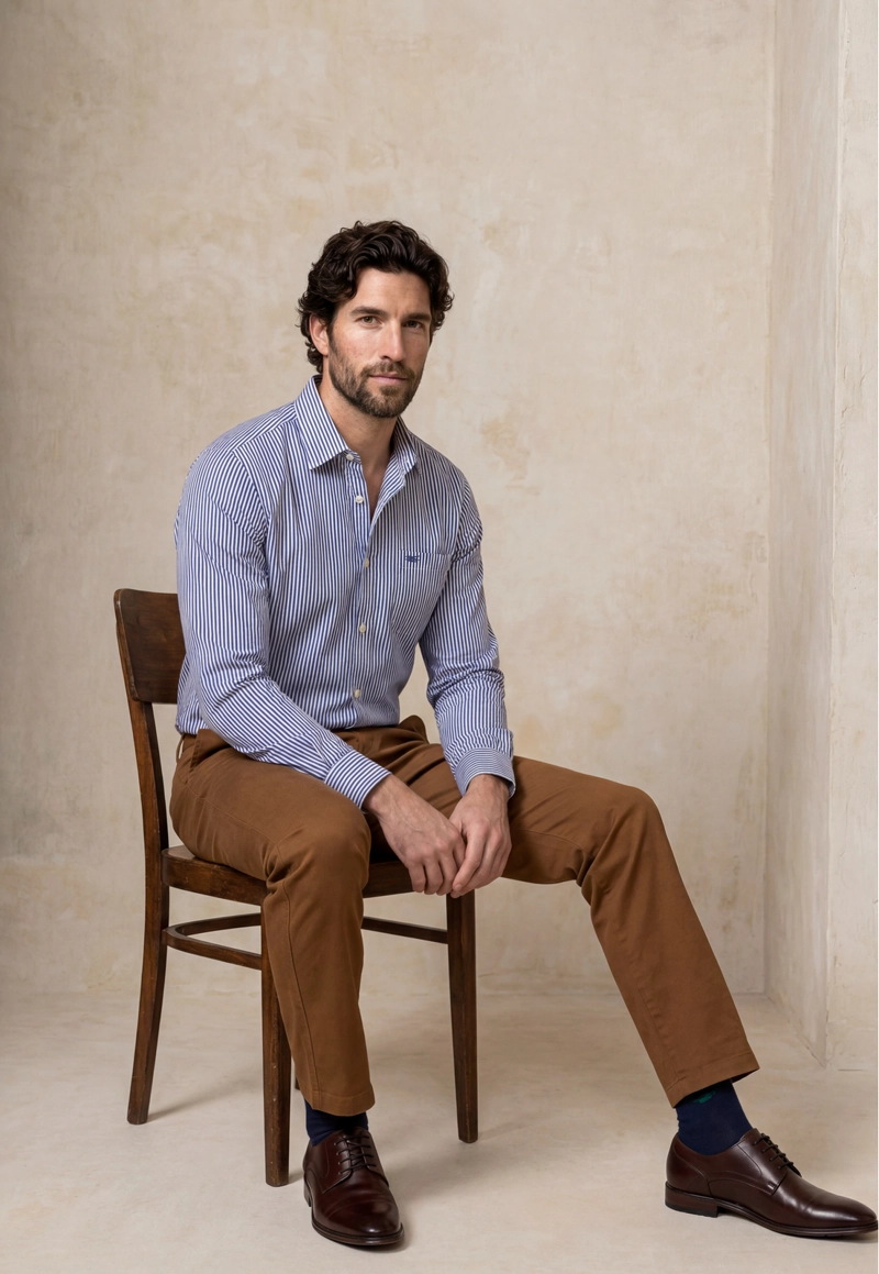 CAMISA DUBLIN STRIPES NAVY - 5