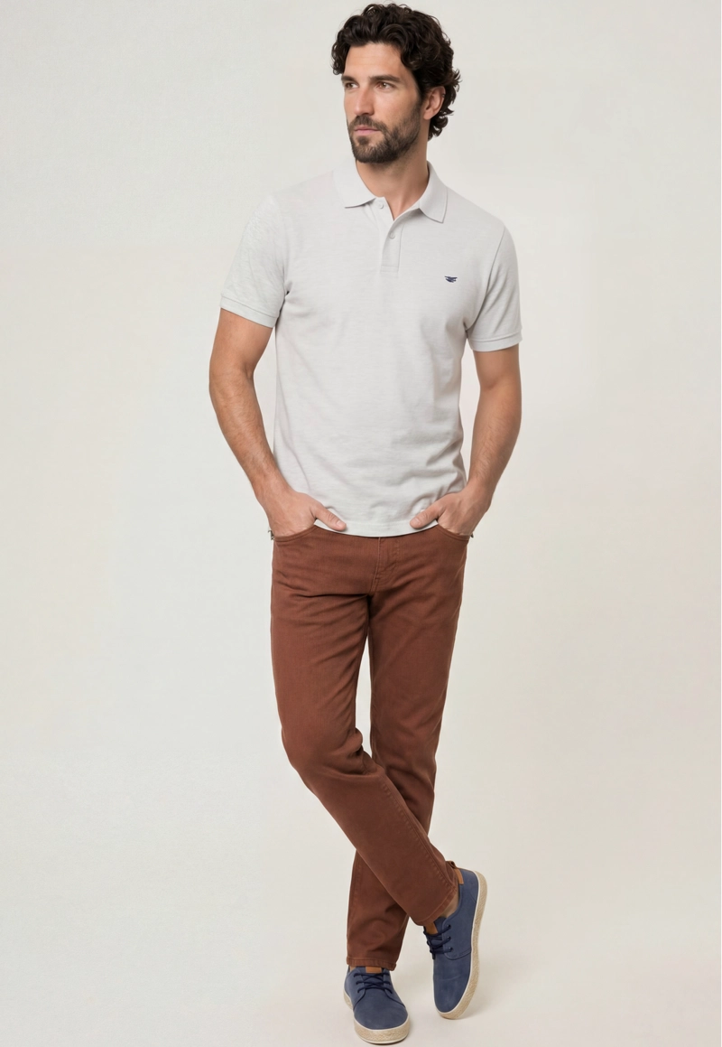 POLO PIQUE  OYSTER MELANGE - 2