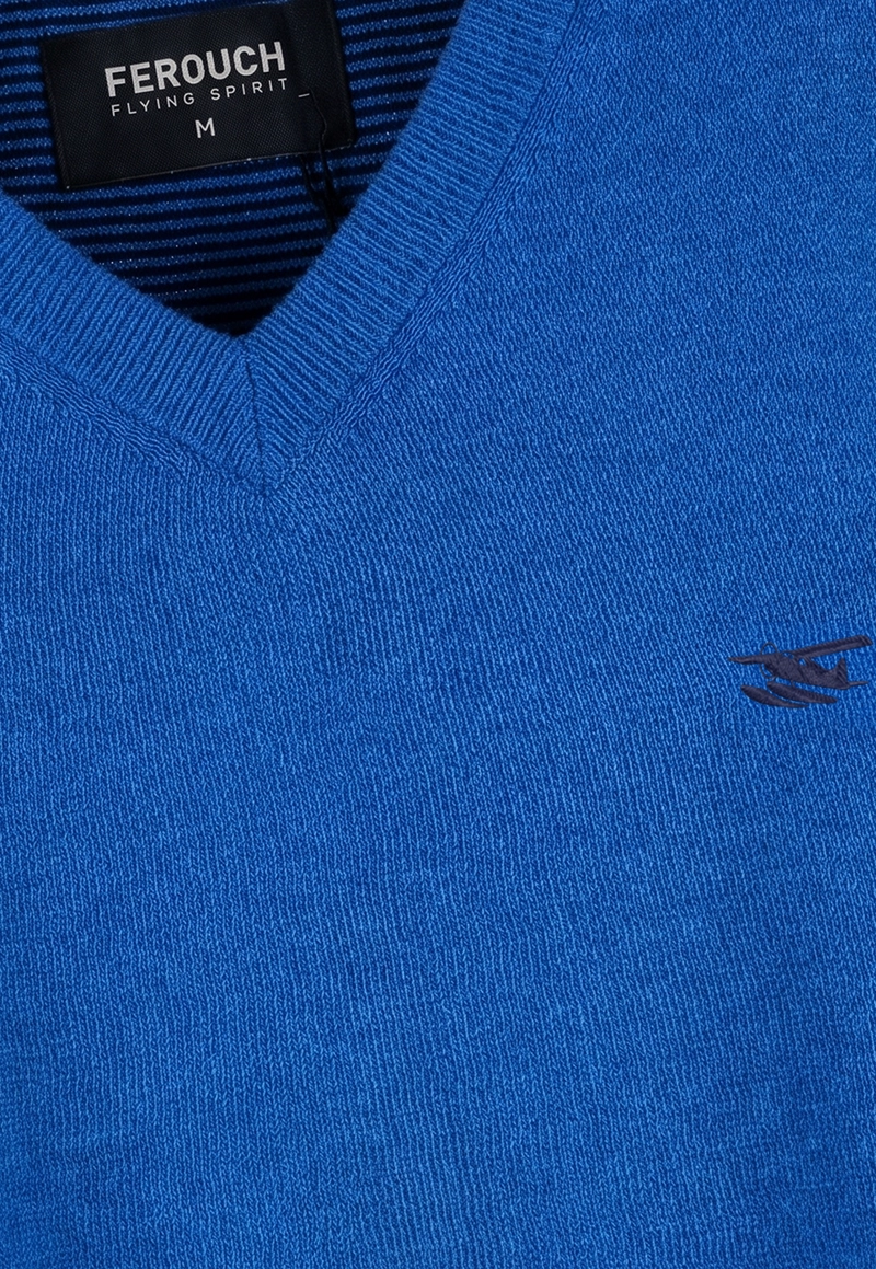SWEATER ATLANTA V-NECK MELANGE INDIGO MELANGE - 4