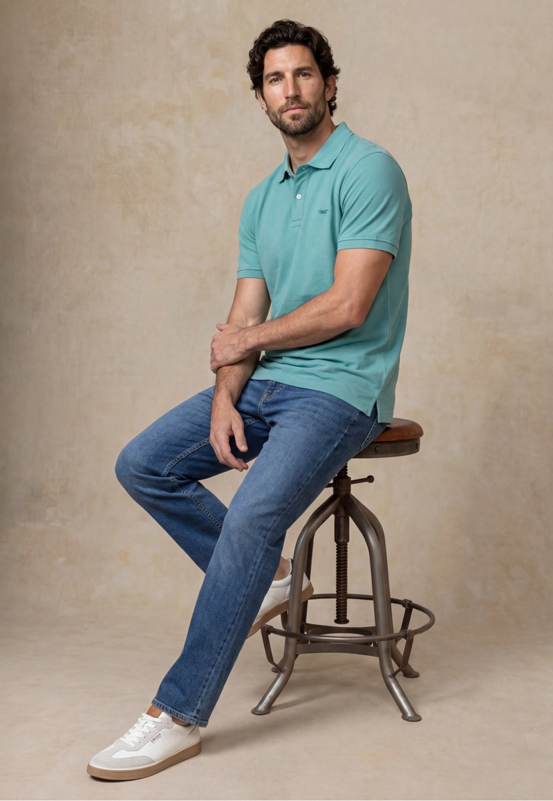 POLO PIQUE  LT GREEN - 5