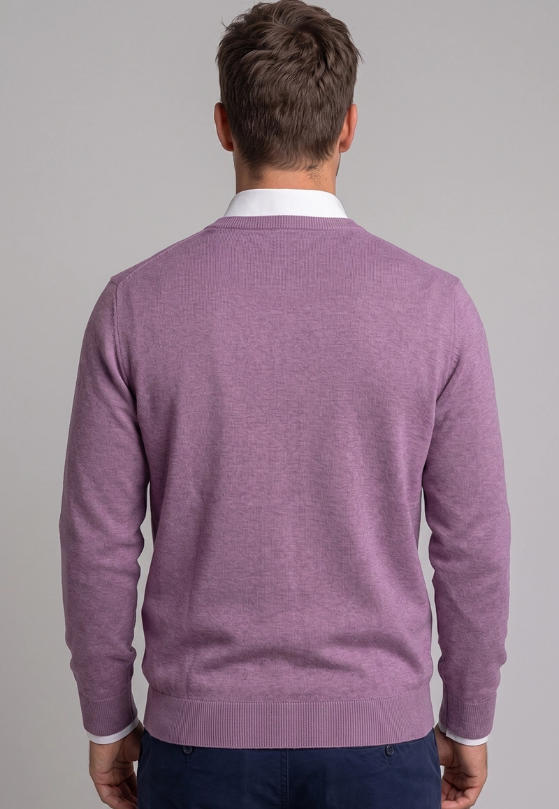 SWEATER ATLANTA V-NECK MELANGE LILA MELANGE - 3