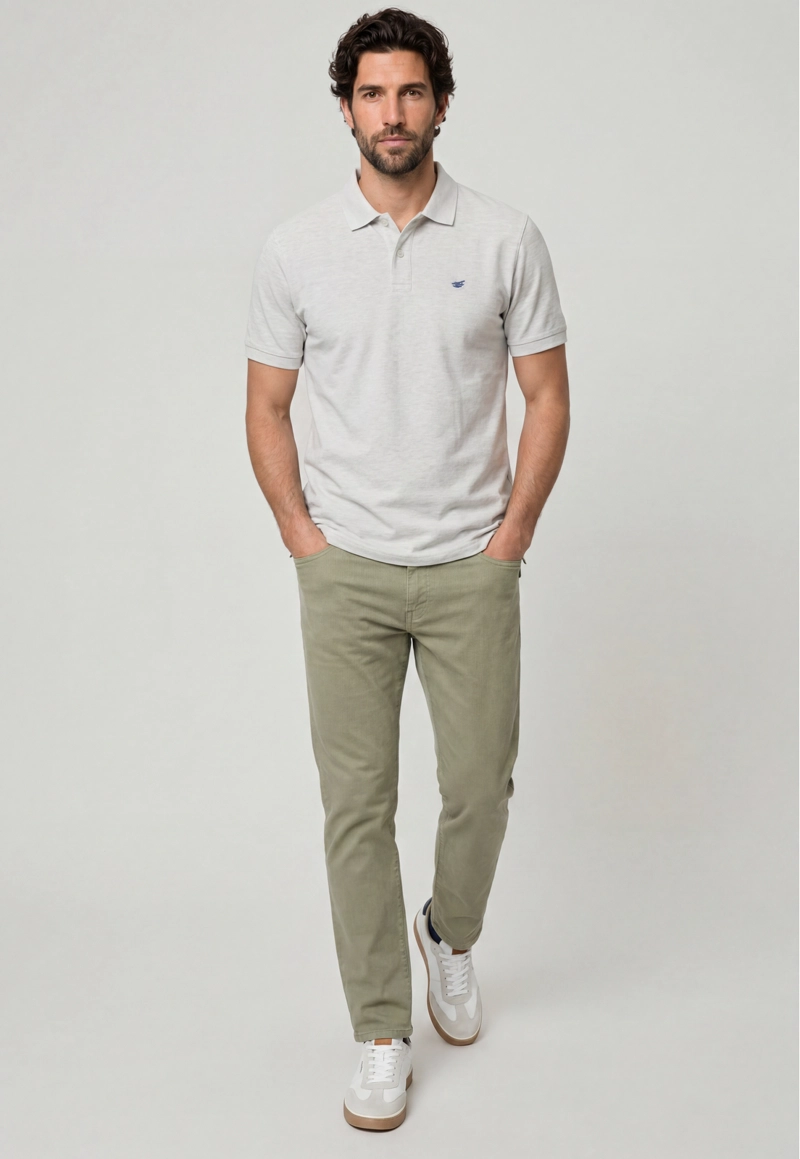 PANTALON FIVE POCKET REGULAR GREEN - 2