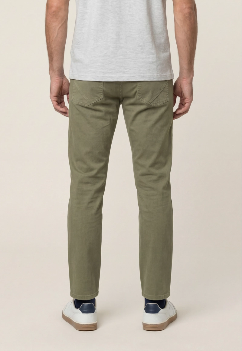 PANTALON FIVE POCKET REGULAR GREEN - 3