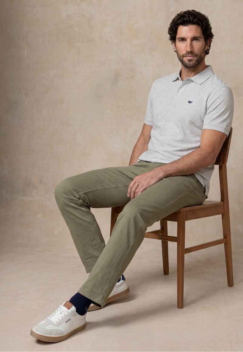 PANTALON FIVE POCKET REGULAR GREEN - 5