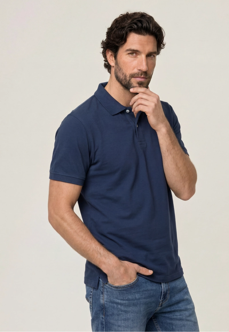 POLO PIQUE  NAVY - 1