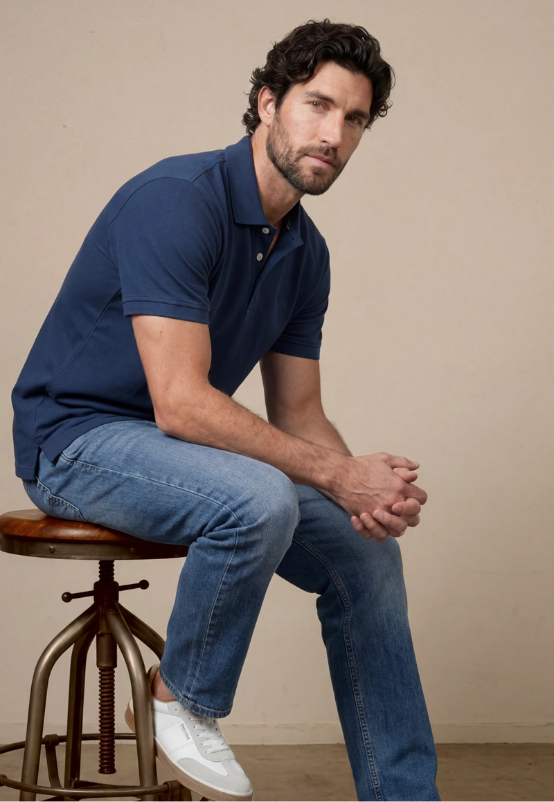 POLO PIQUE  NAVY - 5