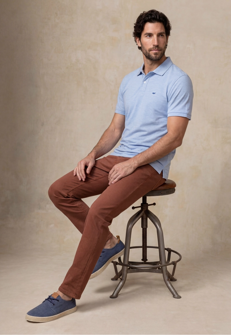 POLO PIQUE  SKY MELANGE - 5