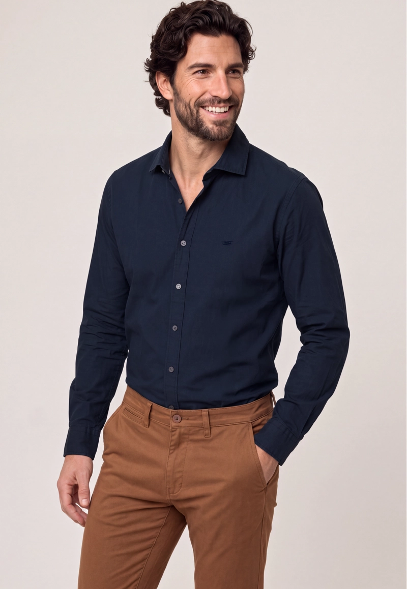 CAMISA BOLTON REGULAR NAVY - 1