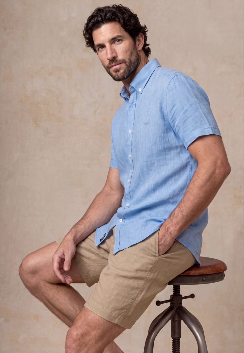 CAMISA SPORT LINO ATLANTA SKY - 5