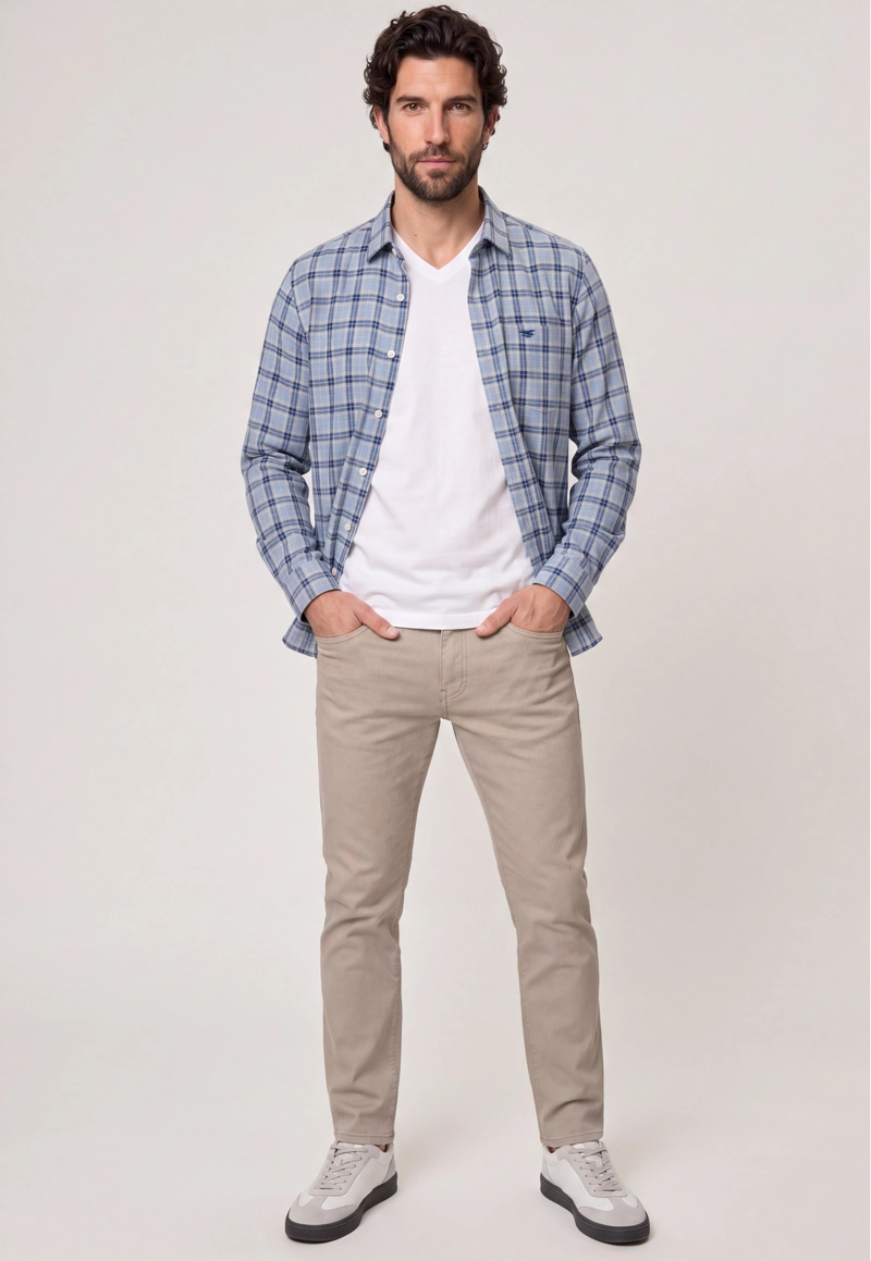 CAMISA LINO CHECK CHELSEA NAVY - 2