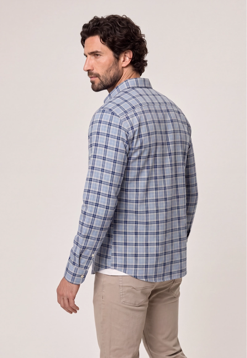 CAMISA LINO CHECK CHELSEA NAVY - 3