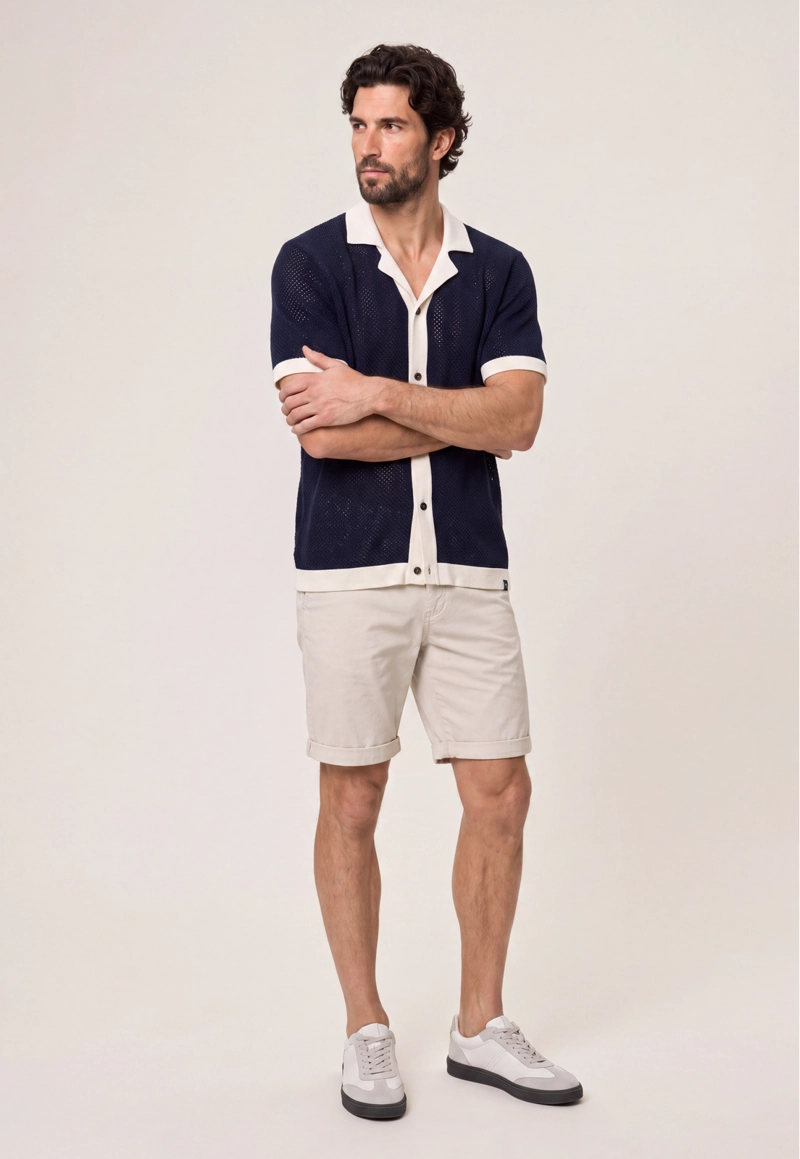 CAMISA TEJIDA CALABASAS NAVY - 2