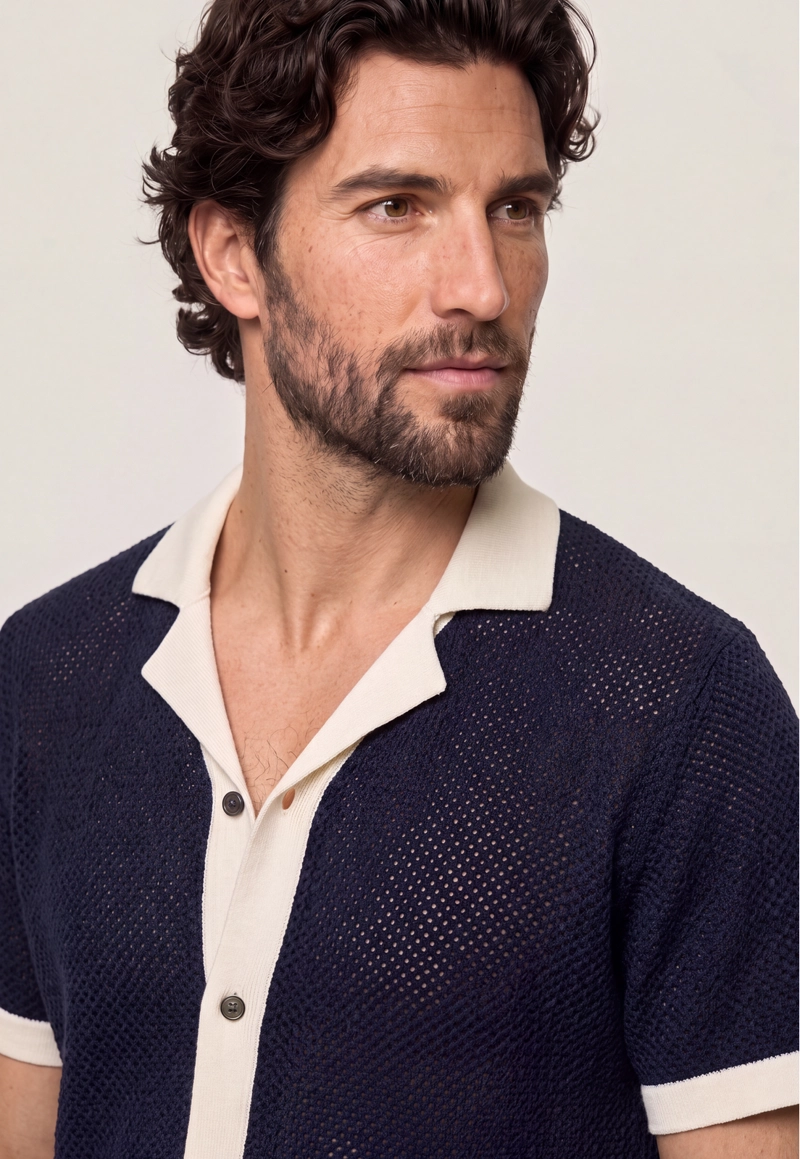 CAMISA TEJIDA CALABASAS NAVY - 4