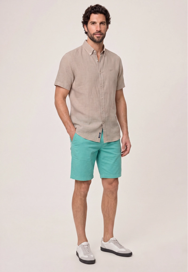 CAMISA SPORT LINO ATLANTA BEIGE - 2