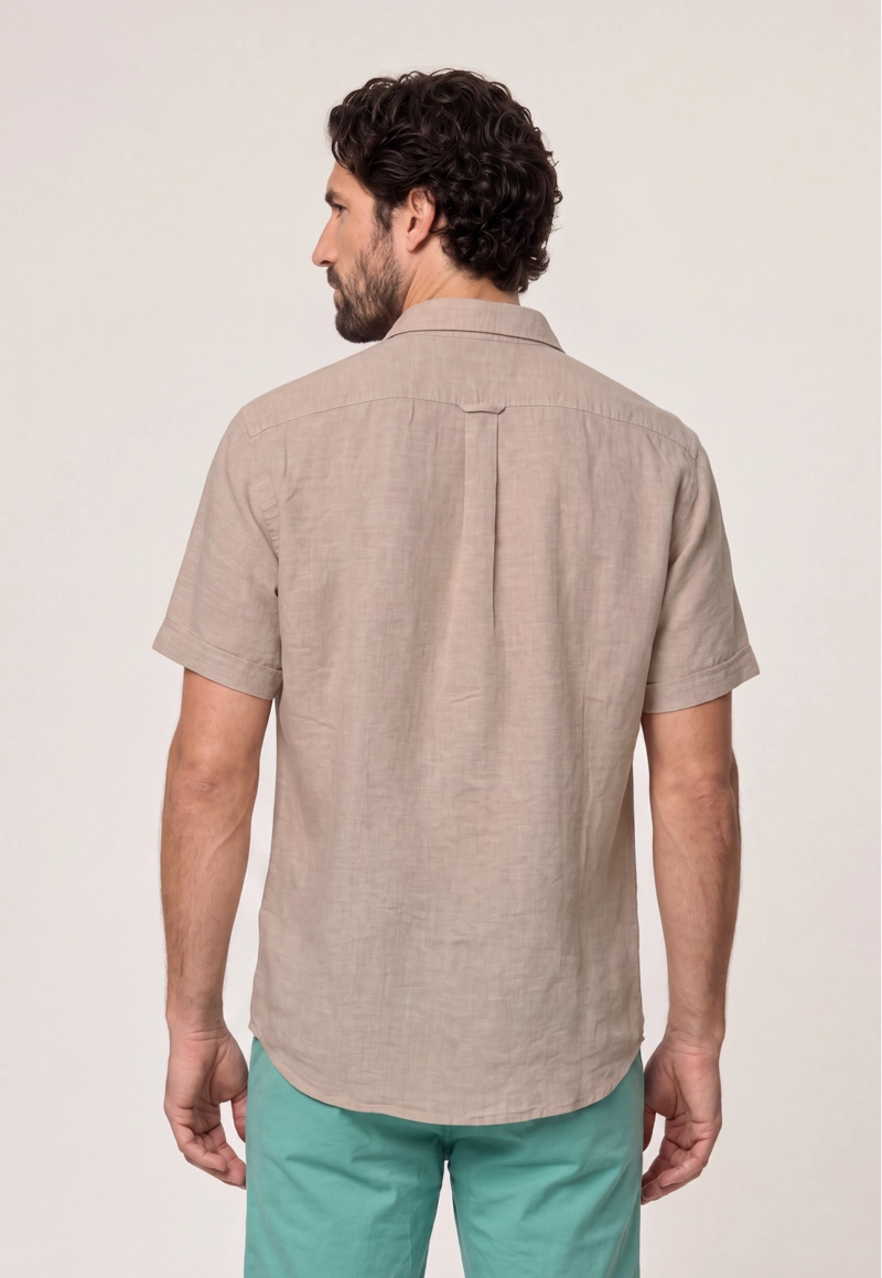 CAMISA SPORT LINO ATLANTA BEIGE - 3