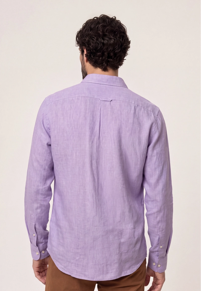 CAMISA SPORT LINO MELANGE VIOLET - 3