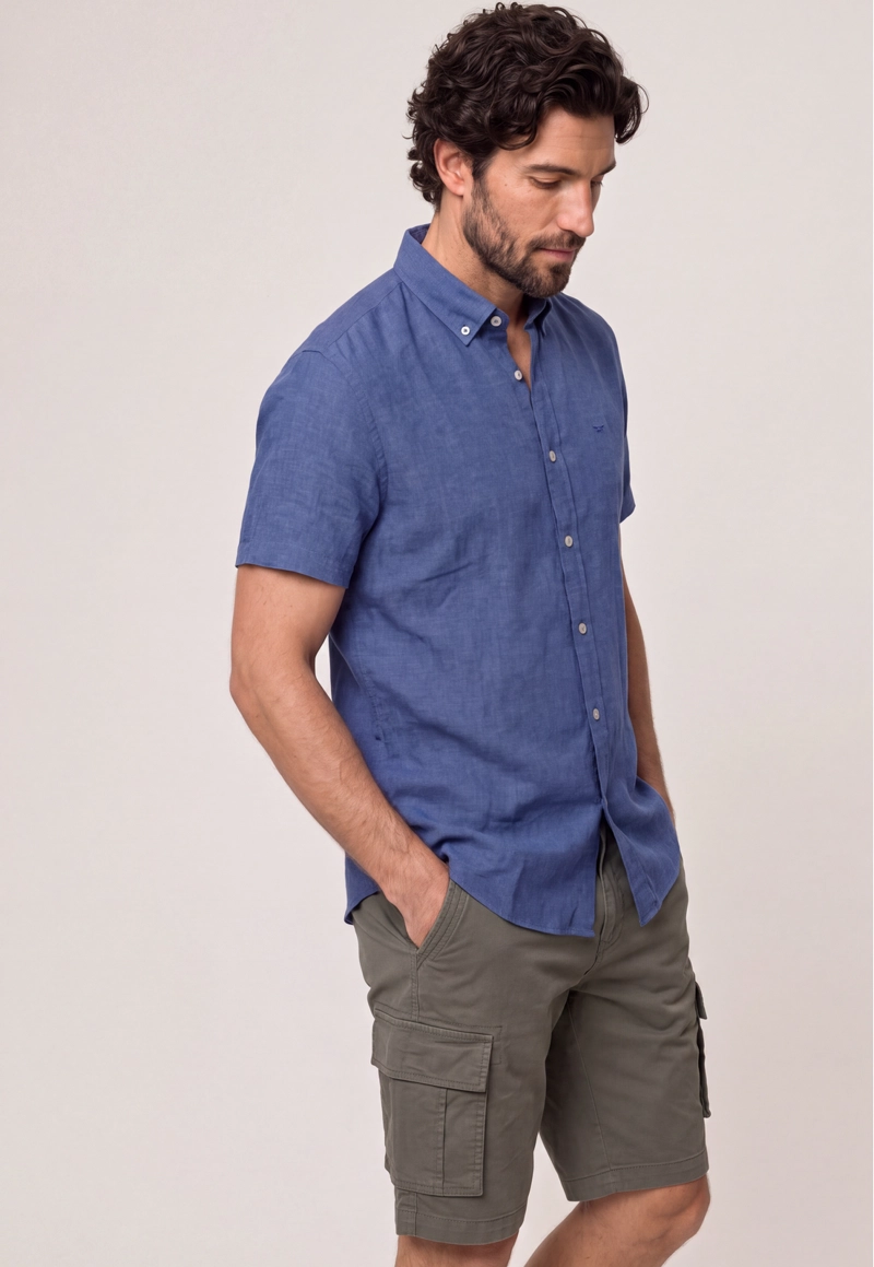 CAMISA SPORT LINO ATLANTA NAVY - 1