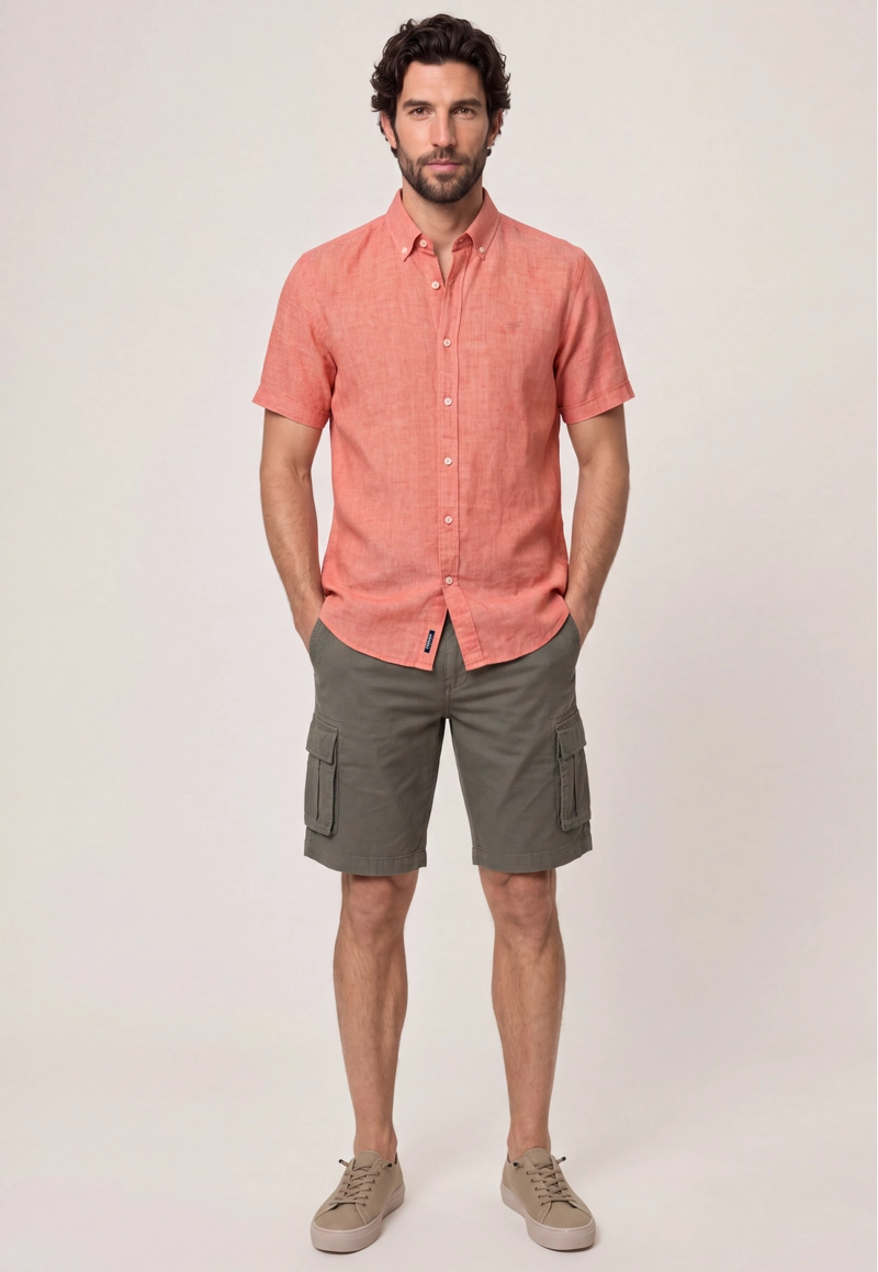 CAMISA SPORT LINO ATLANTA CORAL - 2