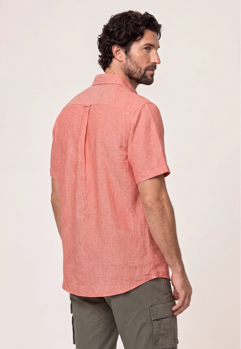 CAMISA SPORT LINO ATLANTA CORAL - 3