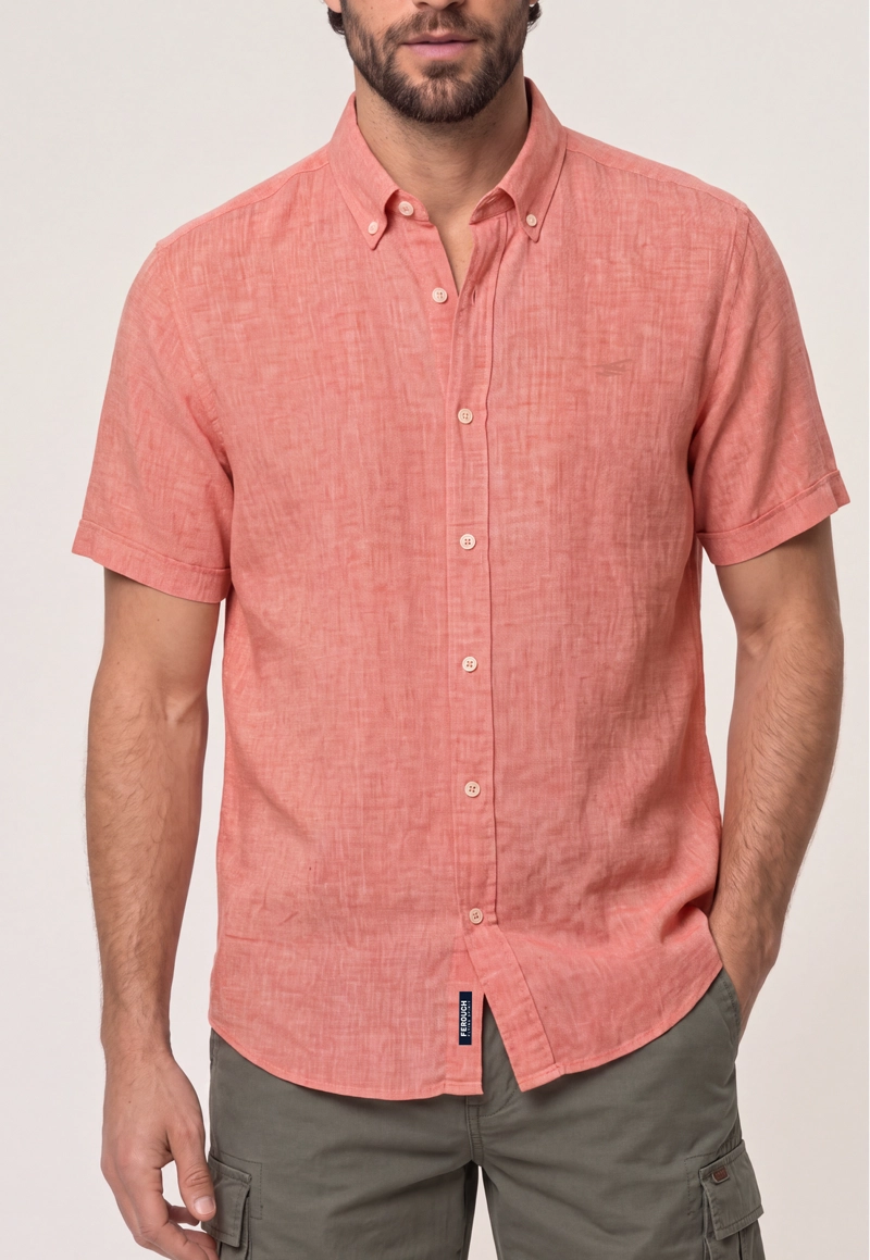 CAMISA SPORT LINO ATLANTA CORAL - 4