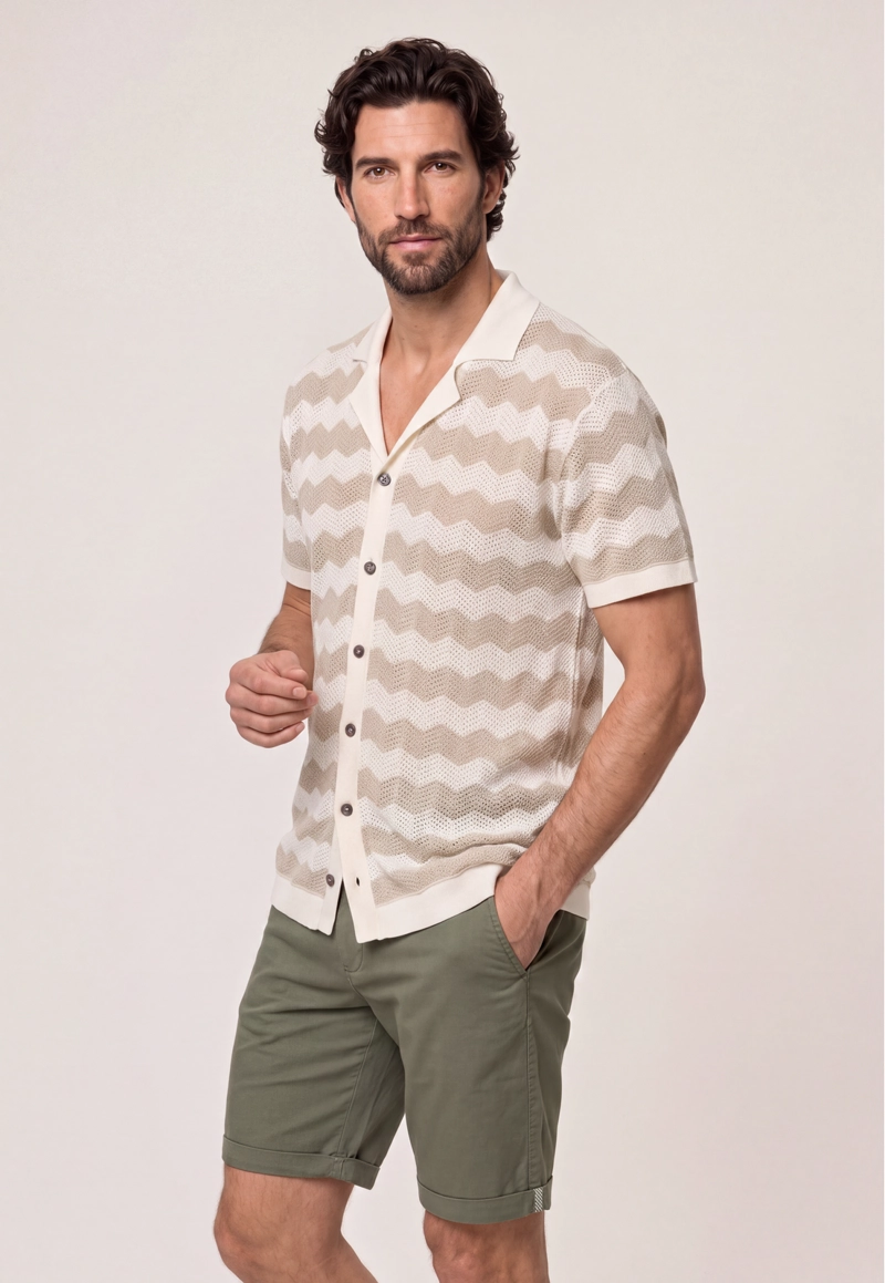 CAMISA TEJIDA CONCORD BEIGE - 1
