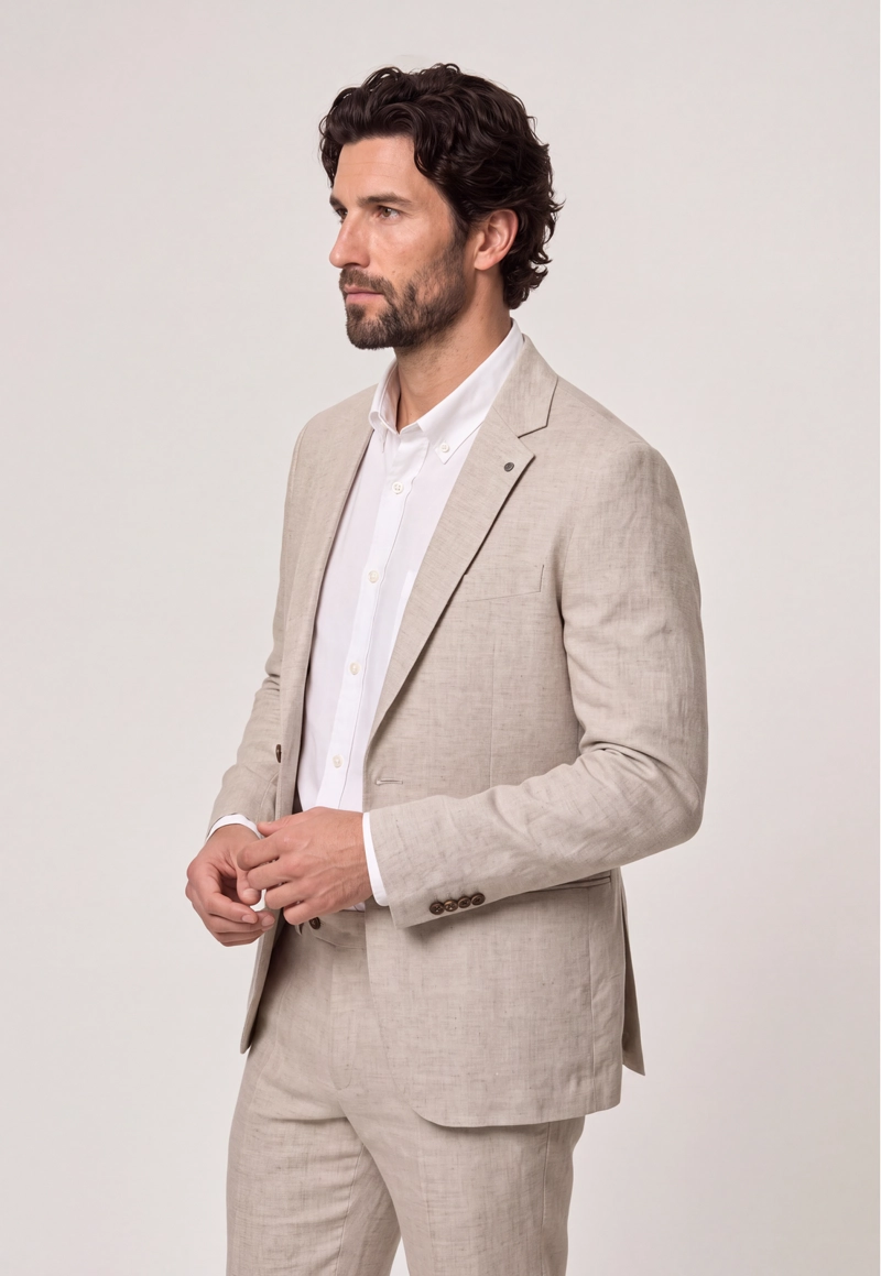 BLAZER SUIT LINO CORAL WAY SAND - 1