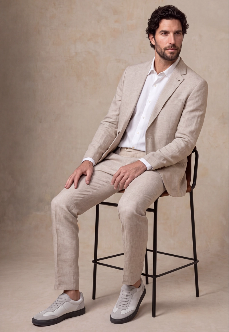 BLAZER SUIT LINO CORAL WAY SAND - 5