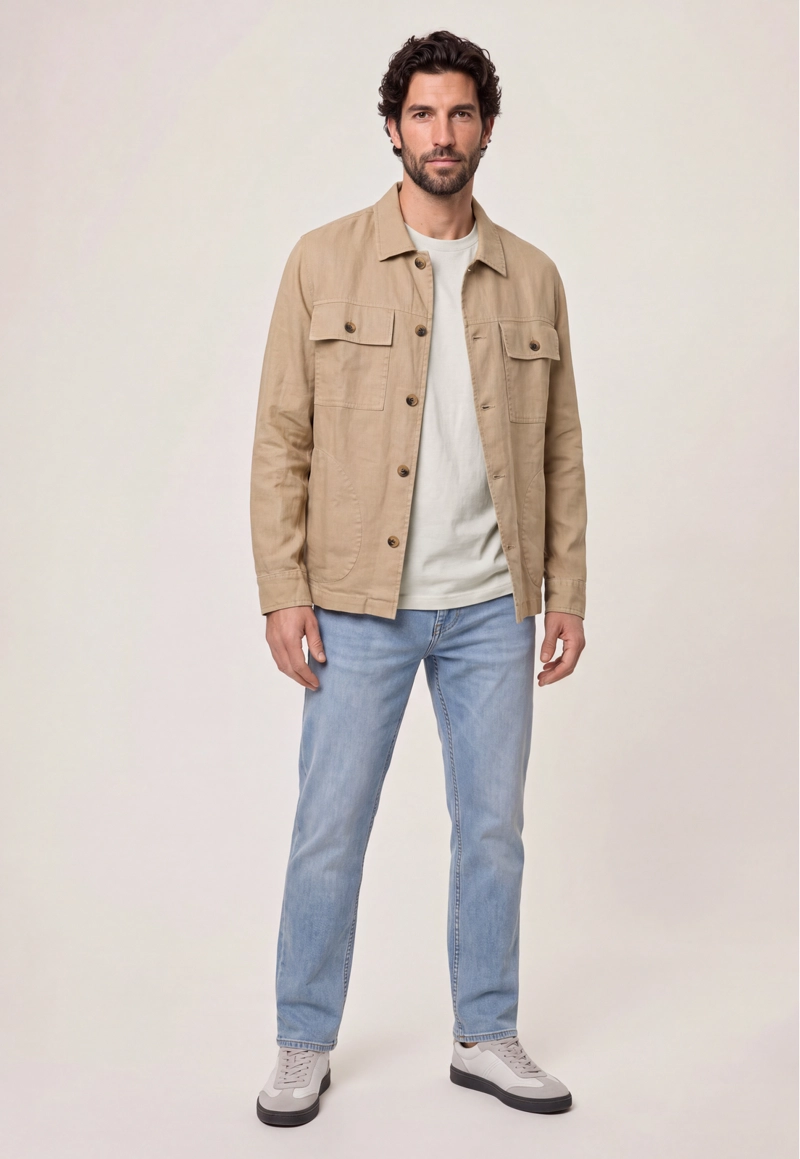 CHAQUETA KHAKI CHEVIOT - 2