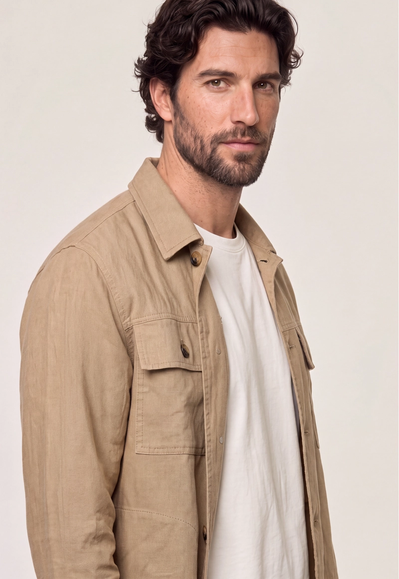CHAQUETA KHAKI CHEVIOT - 4