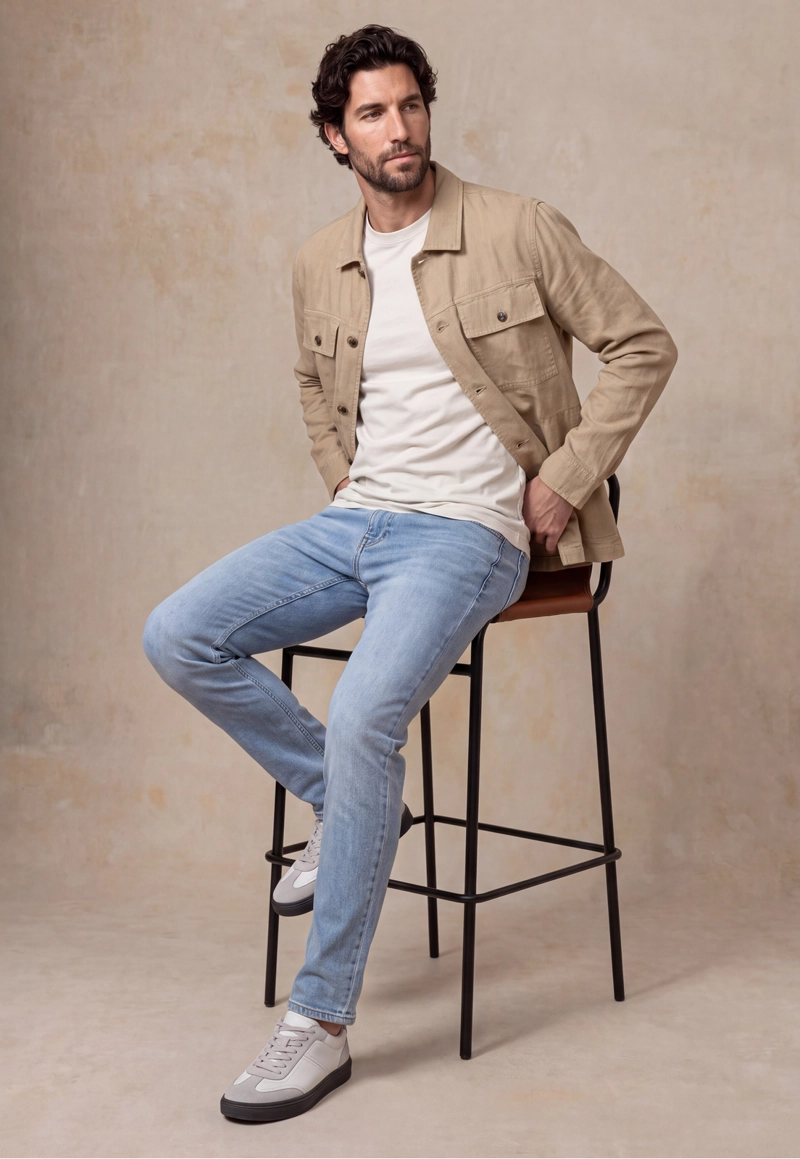 CHAQUETA KHAKI CHEVIOT - 5