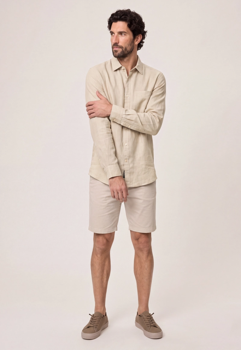 CAMISA LINO BEIGE GREEN BAY - 2