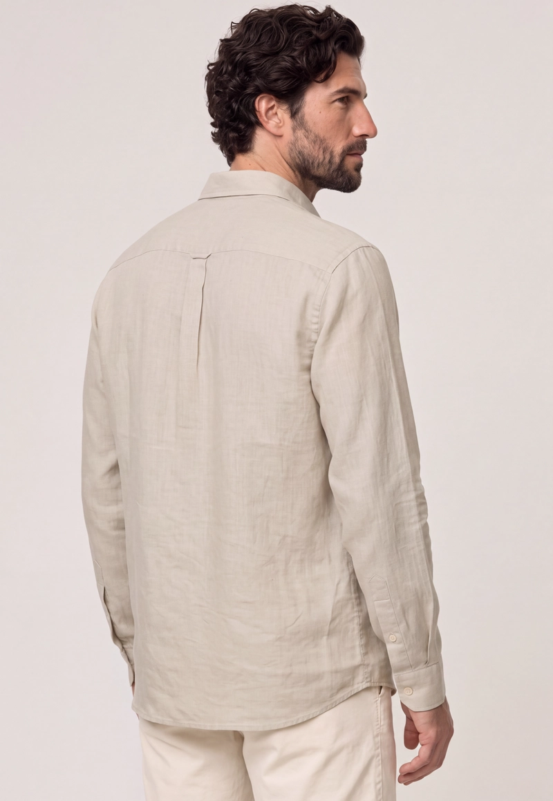 CAMISA LINO BEIGE GREEN BAY - 3